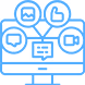 Social media management blue icon